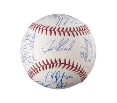 2013 New York Yankees Team Signed Baseball (27 Sigs incl Jeter and Rivera)(Steiner)